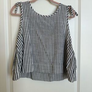 Striped Black and White Sleeveless Top